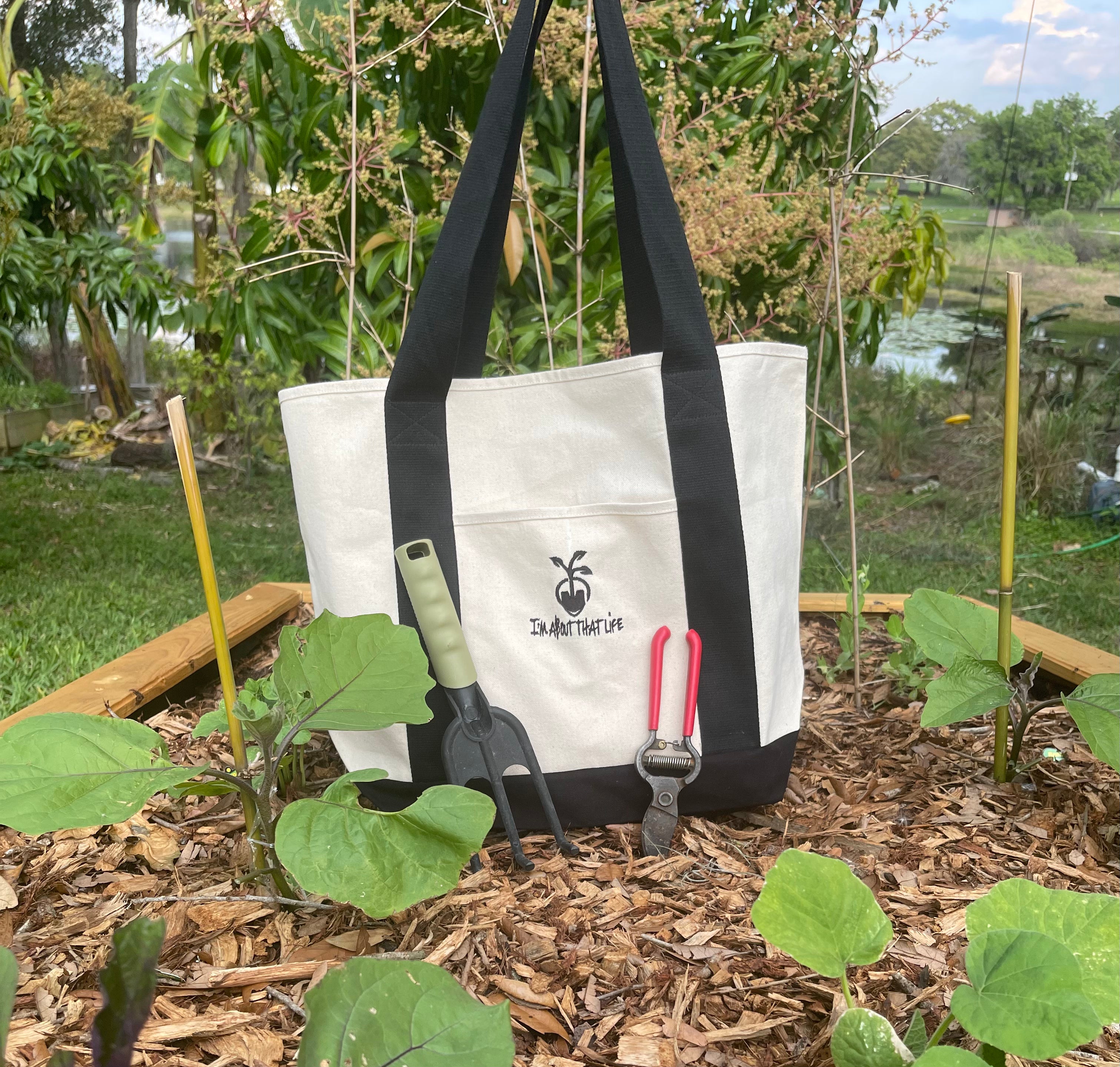Organic Cotton Tote Bag with Long Straps